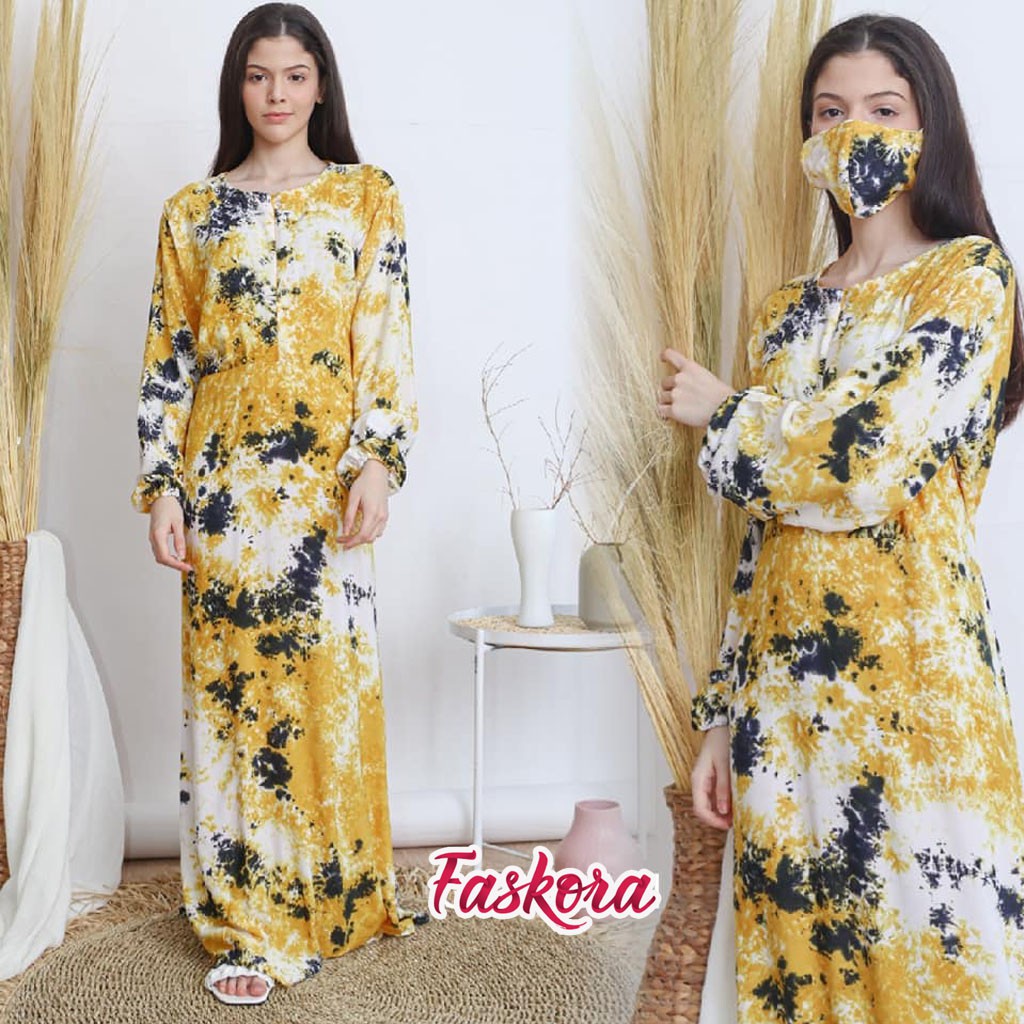 Gamis Terbaru 2021 Remaja Lebaran / Gamis Tiedye Rayon Jumbo / Baju Gamis Tie dye Wanita Terbaru