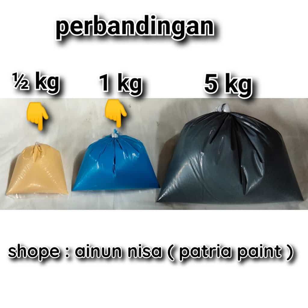 Cat tembok kiloan SUPER interior  5 kg Patria Paint 39 warna putih,abu,ungu,hitam,merah