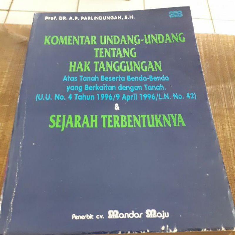 komentar undang-undang tentang hak tanggungan Parlindungan