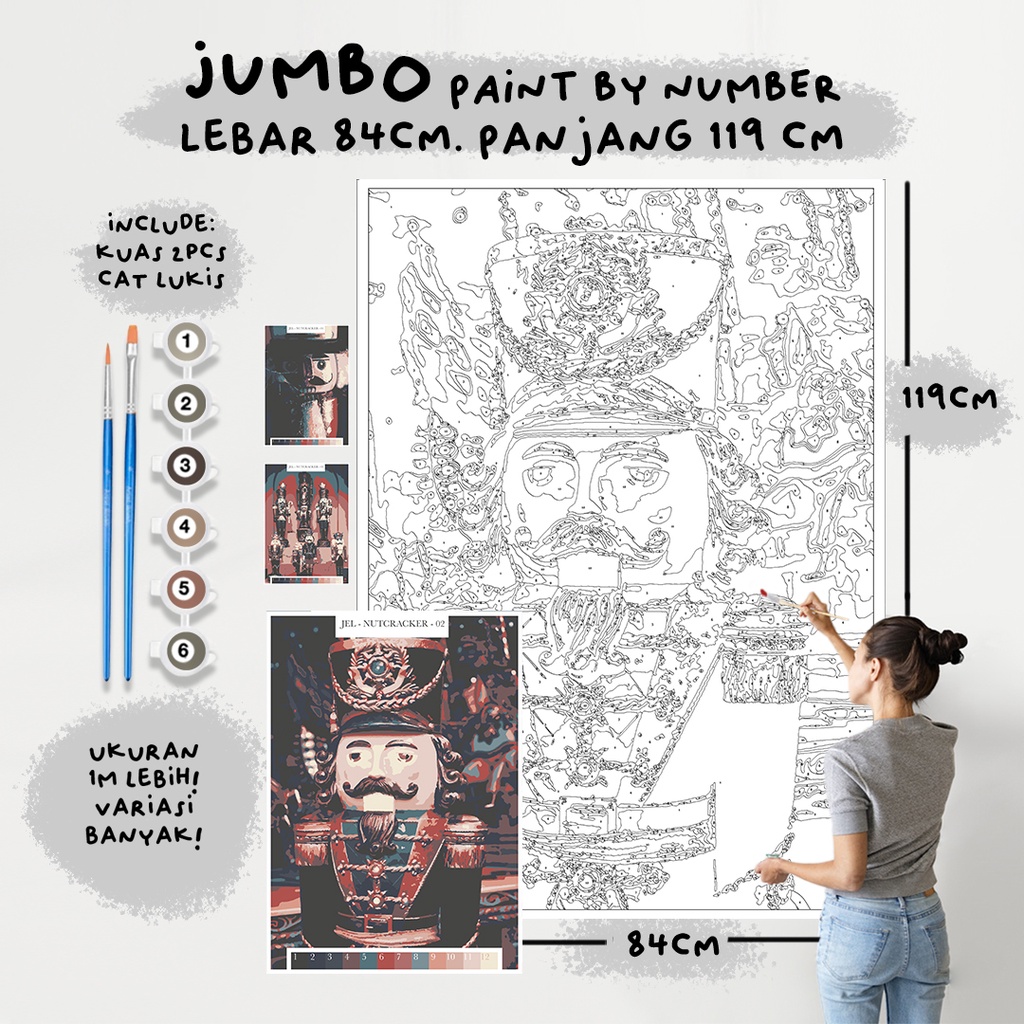

JUMBO Paint By Number Kit, NUTRACKER paint by number besar a0