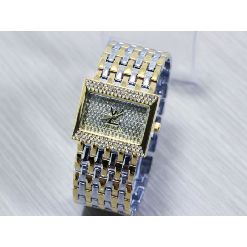 jam tangan wanita rantai kombinasi LV elegant