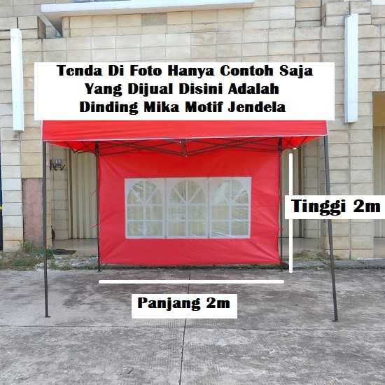 Dinding Mika Tenda Lipat Ukuran 2 Meter Motif Jendela