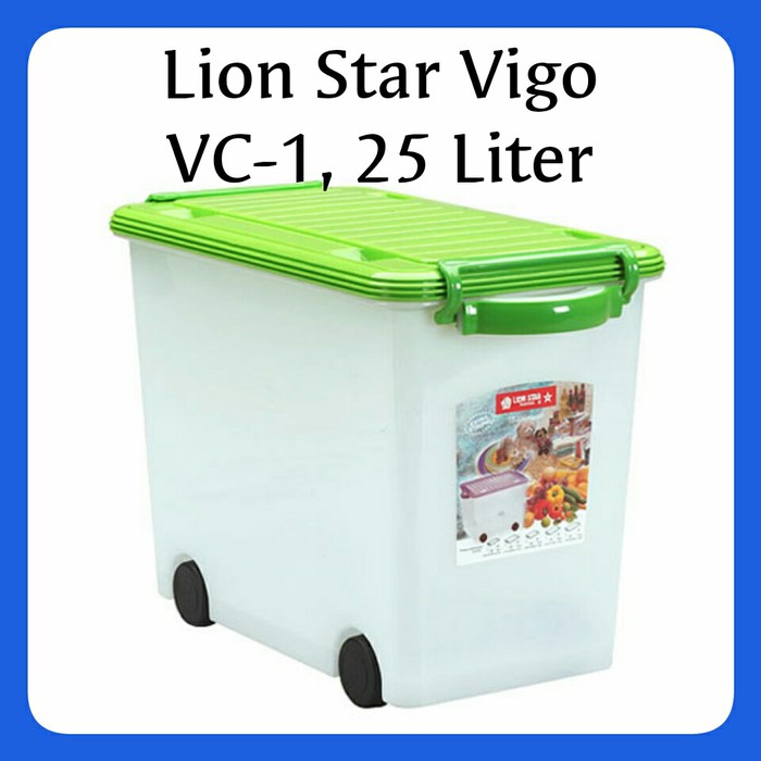Container/Kontainer Box Serbaguna+Roda, Lion Star-Vigo, 25 Liter.