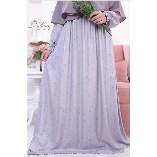 Ditsy juni rainbow grey