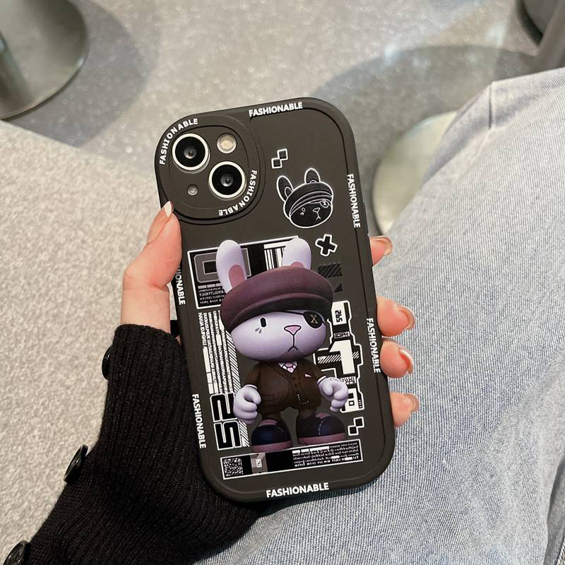 Lens Protect Silicone Soft Casing hp Case OPPO A9 A31 A53 A33 2020 A7 A5S A12 A11K F9 Pro A74 A95 F11 A15 A15S A35 A16 A52 A92 A54 A36 A76 A96 A94 A55 A93 5 6 7z 5s 5I c11 c20 c21y c25y c1 7i c17 Phone Case Bumper Cute Fashion Black Bunny