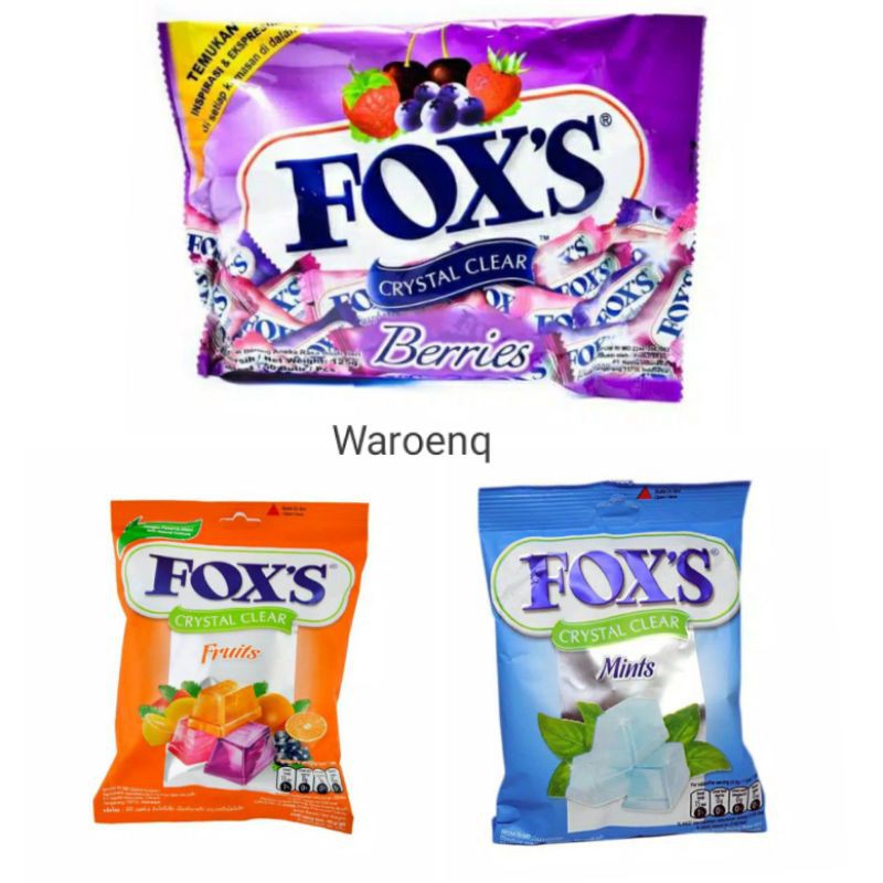 

PERMEN / CANDY FOX'S FRUITS, MINTS, DAN BERRIES 90 gr