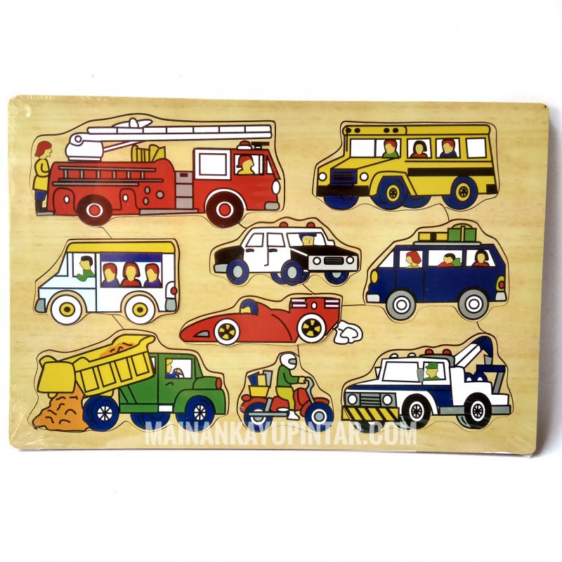 Mainan Kayu Pintar Buy 1 Get 1 Puzzle Kayu Transportasi Darat ( Puzzle Kayu Hewan)