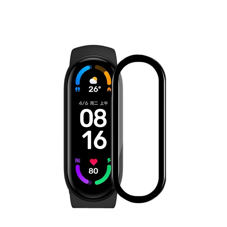 2 / 1pc Pelindung Layar Tempered Glass 3d Curved Untuk Xiaomi Mi Band 6 / 5