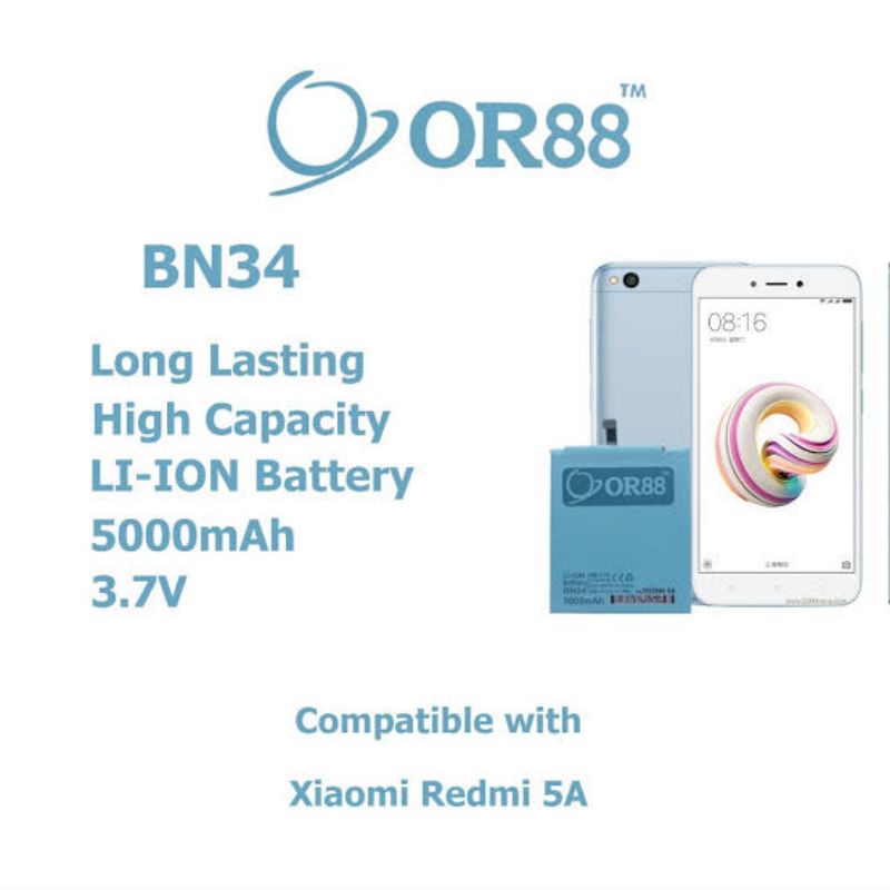 BATERAI BATRE DOUBLE POWER ORIENS88 FOR REDMI 5A (BN34)