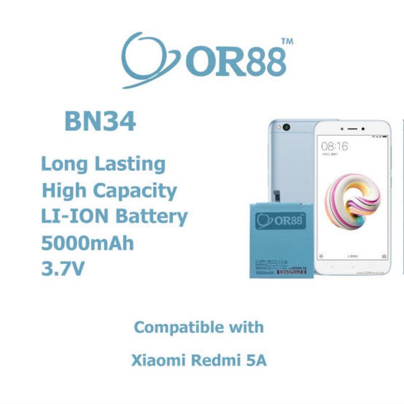 BATERAI BATRE DOUBLE POWER ORIENS88 FOR REDMI 5A (BN34)