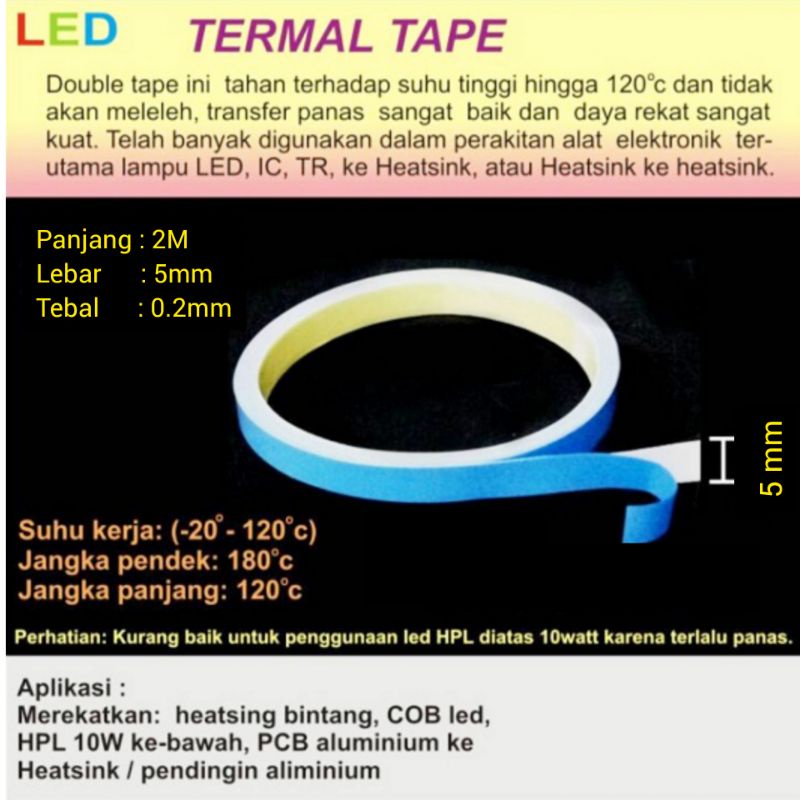 

Thermal Double Tape 5mm x 2 Meter