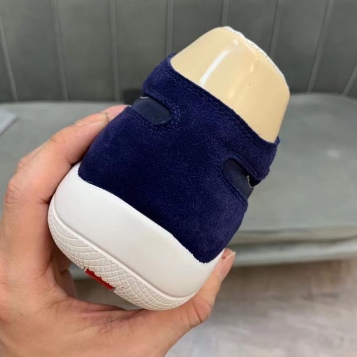 SEPATU LV sneaker pria mirror quality navy blue type pr4da shoes men run away cowok kets new Brand P1SHOES top