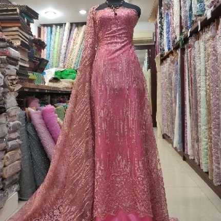 Kain Tile Brokat Majestic Rain Dress B D#3 No 7 Pink.