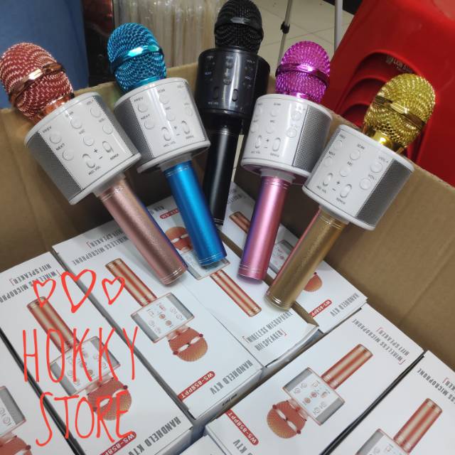 Mic Mix karaoke wireles bluetooth WS-858 karaoke speaker murah