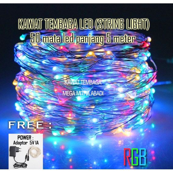 Lampu Natal LED RGB Kawat Tembaga