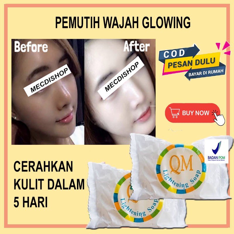 Sabun Muka Pemutih Wajah - Pemutih Wajah Glowing - Pencerah Kulit - Sabun Whitening - Sabun QM Ampuh