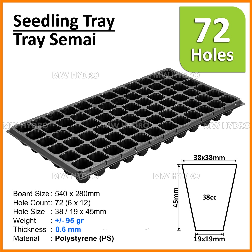 Tray Semai / Seedling Tray - 72 lubang - 0.6 mm