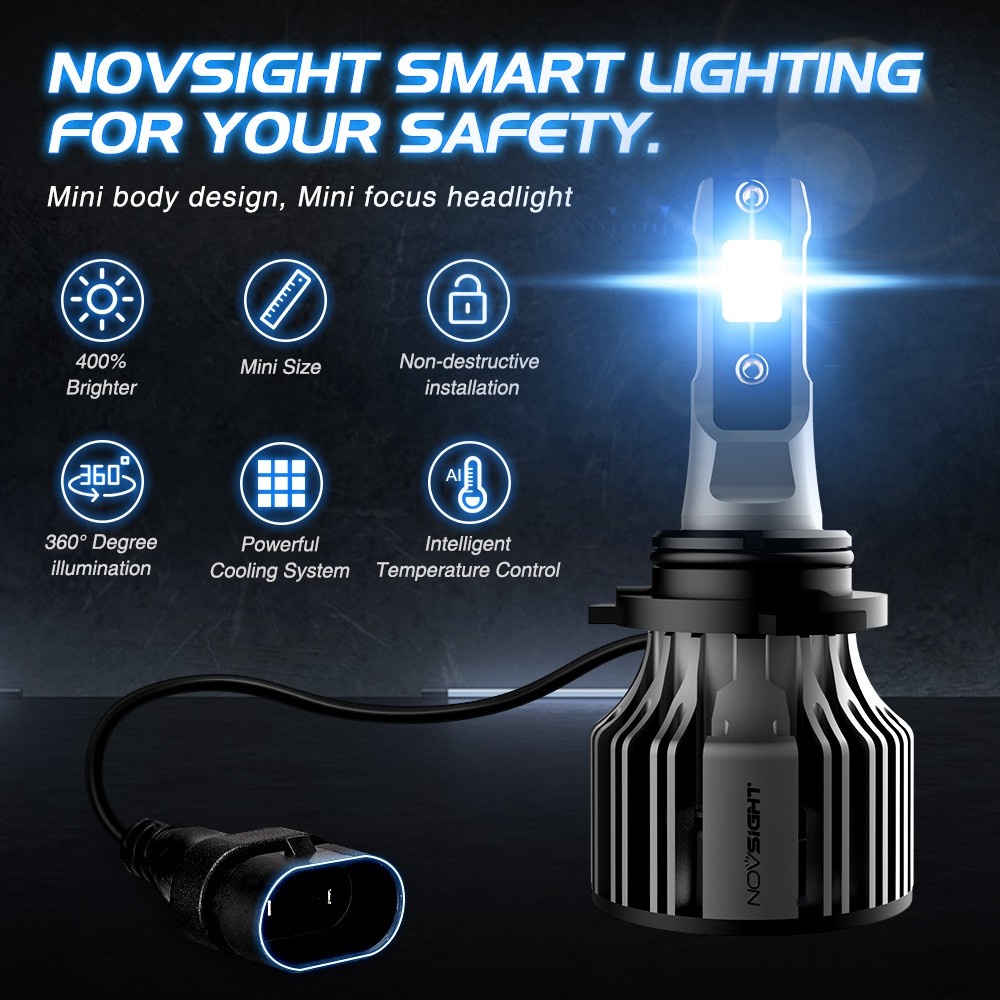 NOVSIGHT N39 Car Led Headlight 2pcs COB Super Bright  H4/H7/H11/9005/H1 10000LM 6000K 72W Car Fog Light 2 Years Warranty