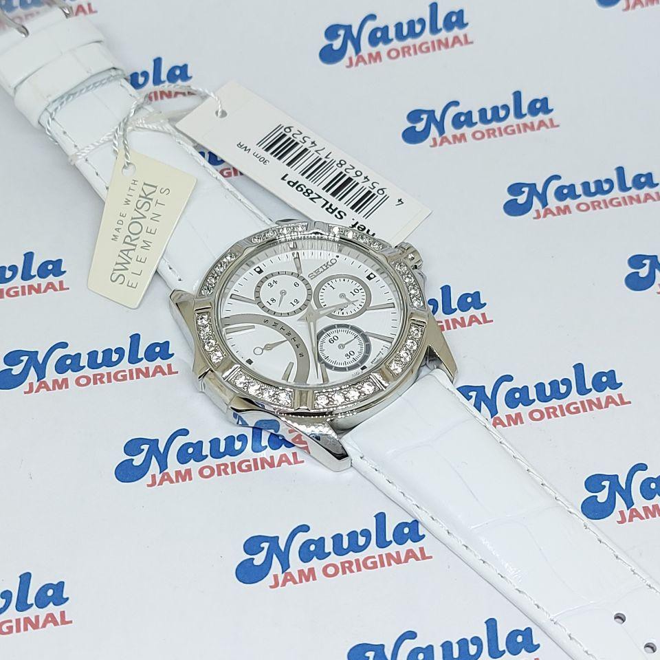 Seiko Ladies SRLZ89P1 Quartz White Calfskin - Jam Tangan Wanita SRLZ89