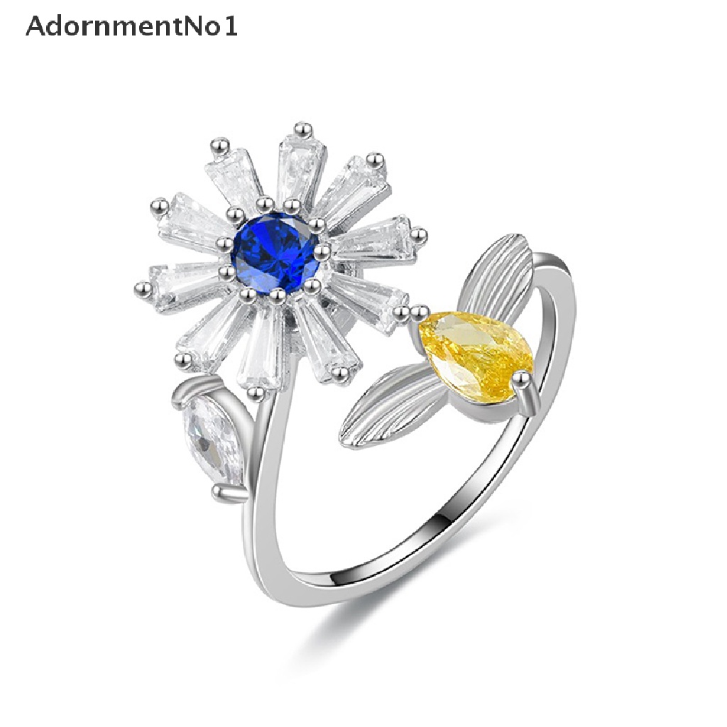 (AdornmentNo1) Cincin Anti Stress Motif Bunga Matahari / Daisy / Planet Untuk Wanita