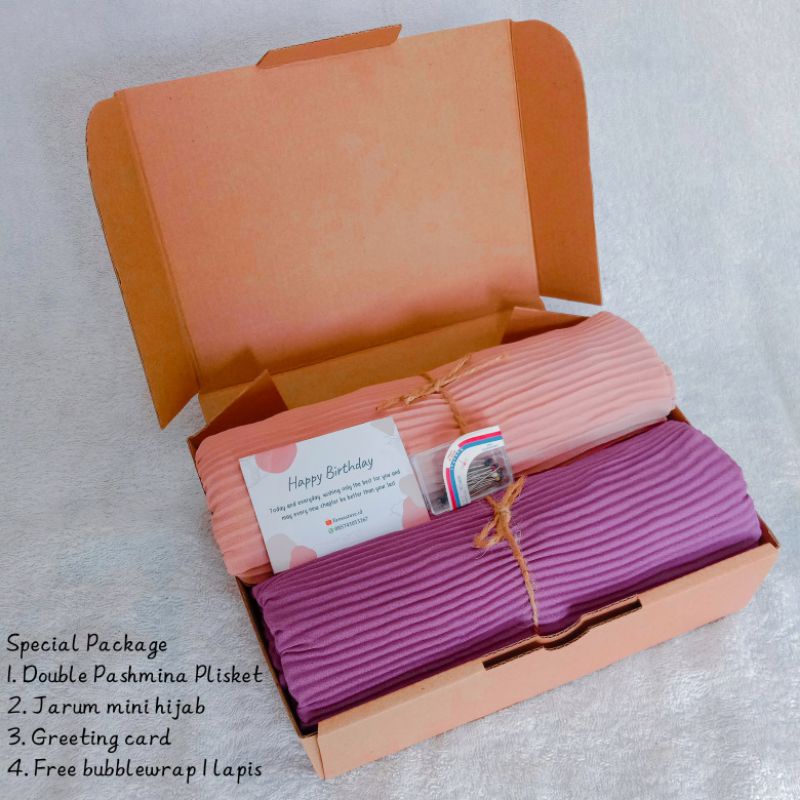 

GIFT BOX HIJAB / HAMPERS KADO / HAMPERS WISUDA / HAMPERS ULTAH / PAKET PASHMINA FULL PLISKET