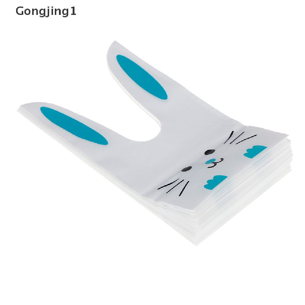 Gongjing1 50 Pcs Kantong Plastik Permen Model Telinga Kelinci Panjang Untuk Souvenir Pesta Paskah