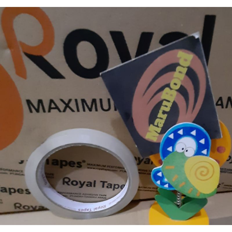 

Isolasi OPP Lakban bening 1/2 inch (12 mm ) x 50 meter merk Royal Tapes dan 12 mm x 55 yard merk Marubond