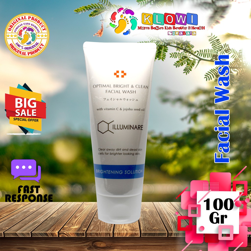 Illuminare  Optimal Bright &amp; Clean Facial Wash 100 Gr/ Pembersih Wajah / Sabun Muka / Facial Foam