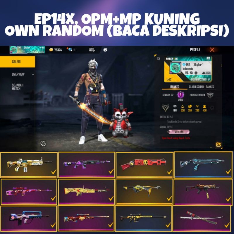 Akun Free Fire Murah Akun Ff Murah Free Ce Owner Random Shopee Indonesia