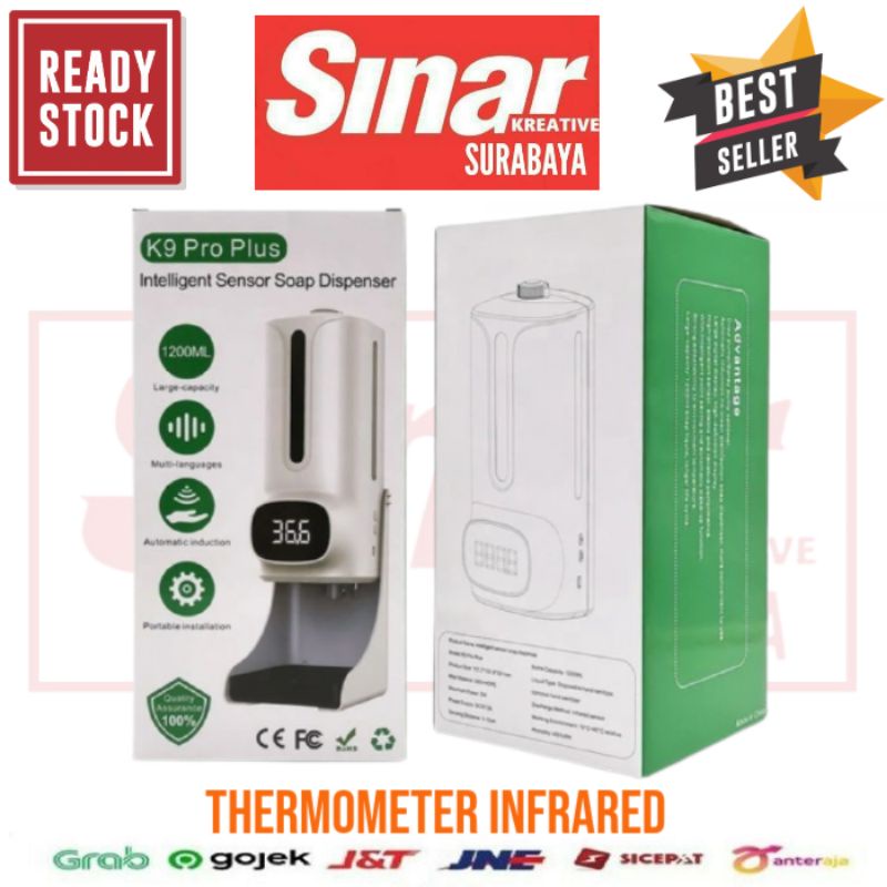 THERMOMETER INFRARED K9 PRO PLUS 2IN1 HANDSANITIZER + TRIPOD [VOICE & ALARM]