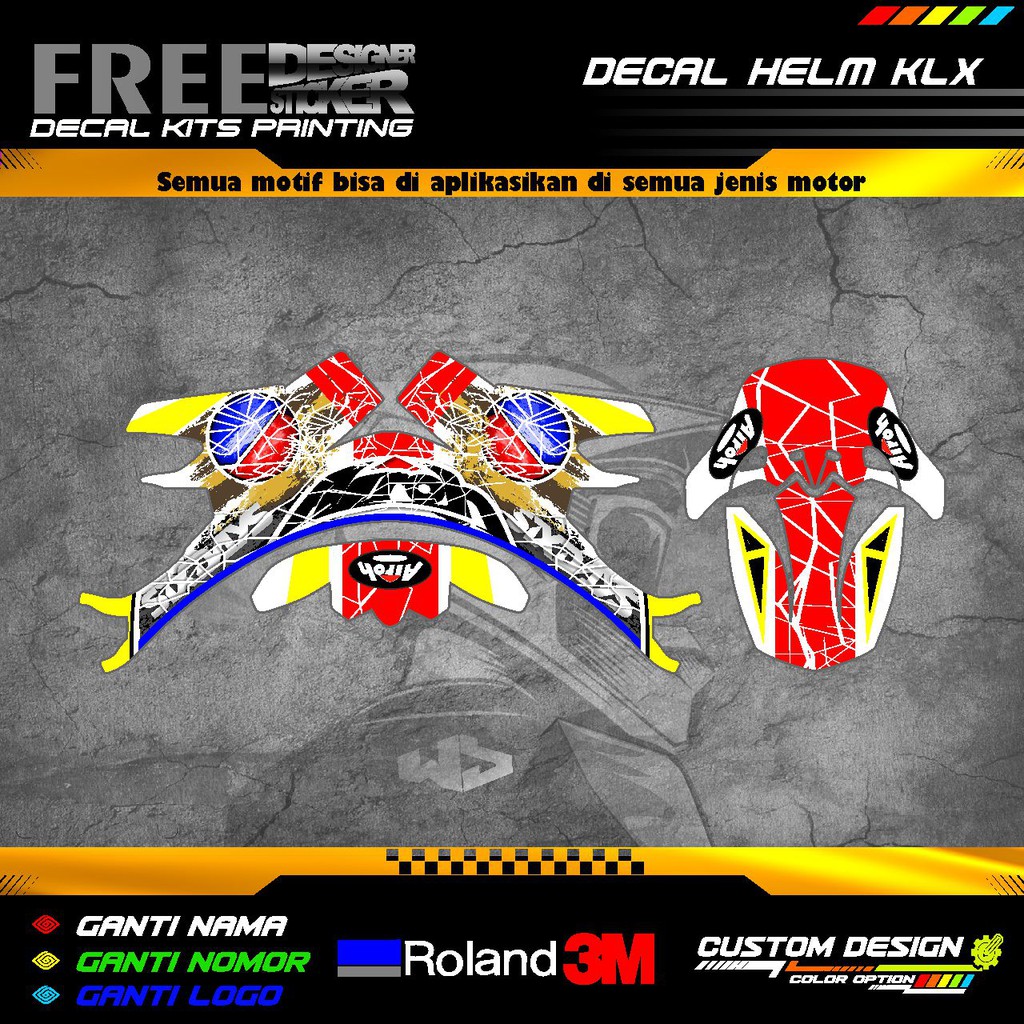 Decal Stiker Helm Kawasaki KLX 150 WS20