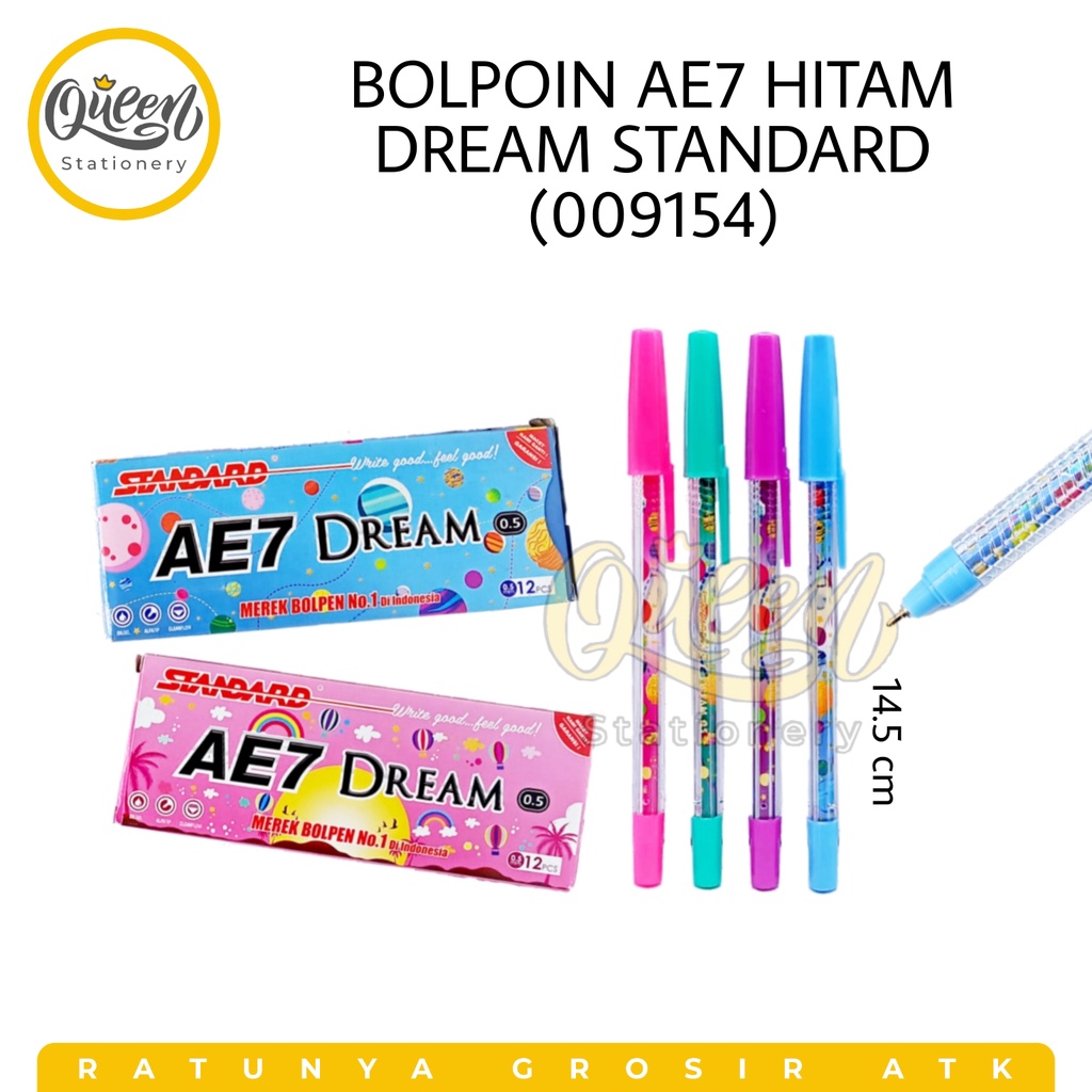 

(1 PCS) BALLPOINT AE7 DREAM STANDARD PULPEN / BOLPOIN / PULPEN AE7 / PULPEN HITAM (009154)