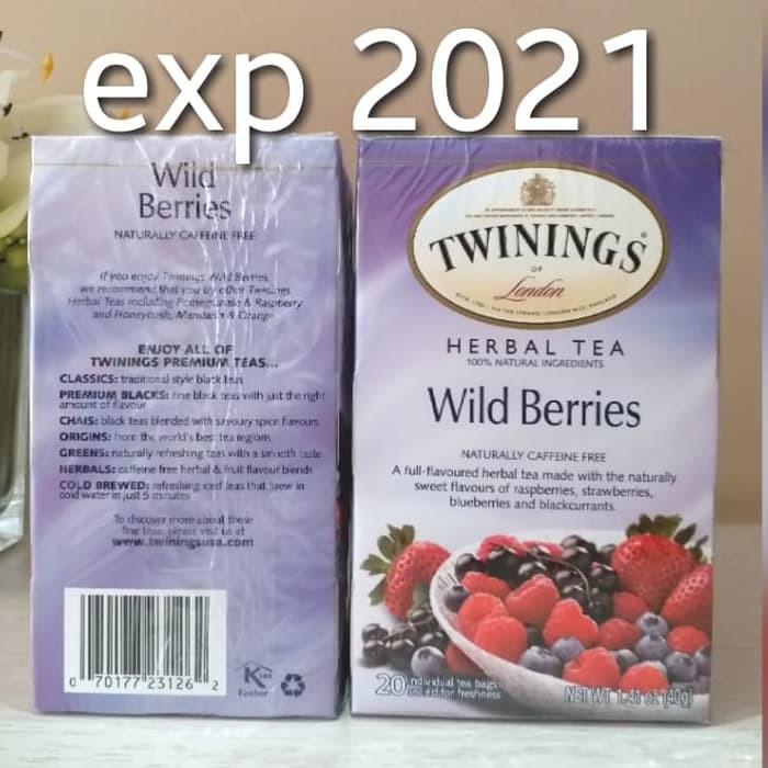 

Twinings Tea/ Teh Wild Berries Herbal Tea- Caffeine Free 20 Tea Bags - tth993