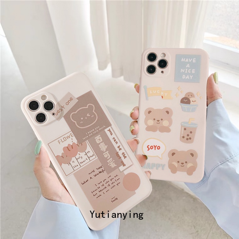 Soft Case Tpu Motif Brown Bear Untuk Infinix Note10 Smart 5 6 2021 2020 Smart 3 Plus 4 Infinix Hot 10 Lite 10 11 10T 9 10S 11s 10 Play S4