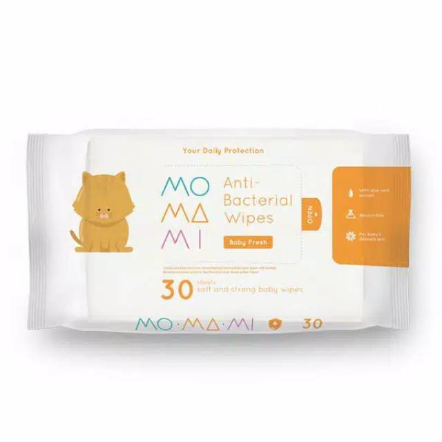 MOMAMI Anti Bacterial Wipes 30 sheets Antibacterial 60 sheets