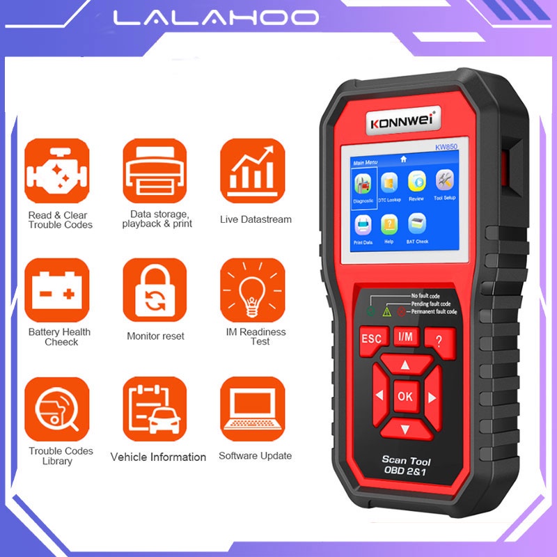 Car ODB2 Scanner for TOYOTA HONDA SUZUKI NISSAN Auto Diagnostic Scanner KONNWEI KW850 Full Function 