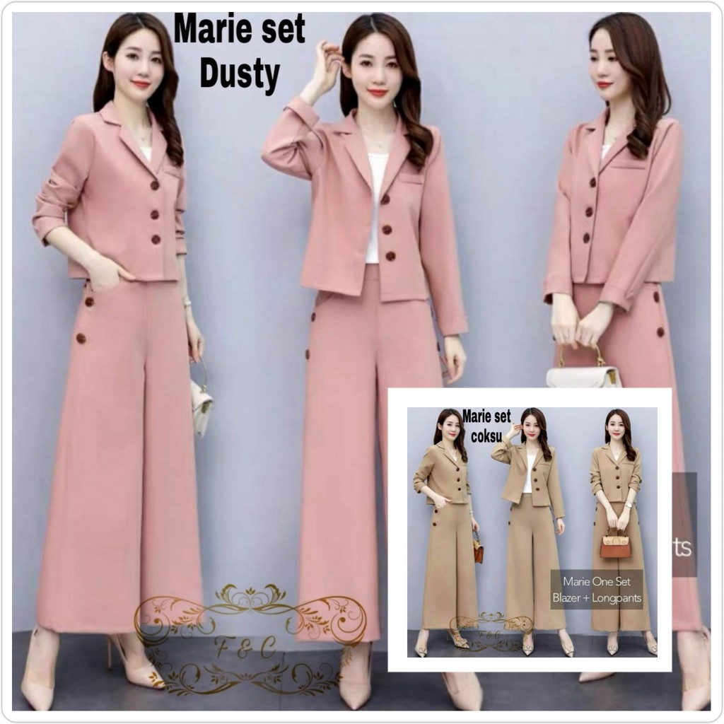 Set Marie / SET JAS WANITA / One Setelan Baju Fashion Wanita Berkualitas Premium Cewek Kantor Formal