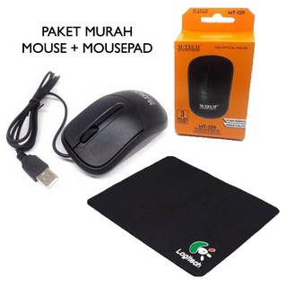 Paker Mouse Kabel USB M-Tech MTech M Tech MT-129 Original Mousepad logo branded murah