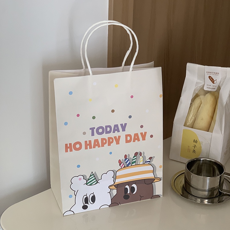 Ins Tas Tote Bag Motif Kartun Anjing Lucu Untuk Hadiah Ulang Tahun