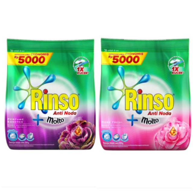 Rinso Deterjen Powder + Molto Pink & Purple / Rinso Molto