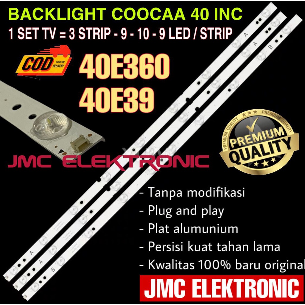 BACKLIGHT TV LED COOCAA 40 INCH 40E360 40E39 LAMPU BL KOKA COCA 40 INC 9K 3V 40E 360 39