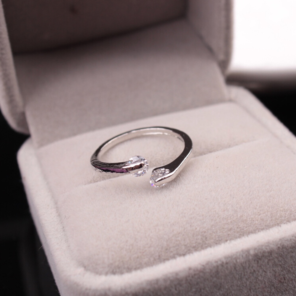 Hu Hu Hu Hu Hu Alat Bantu Pasang Kacamata♡ Cincin Terbuka Adjustable Hias Zircon Untuk Wanita