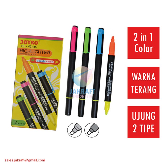 

Highlighter Stabilo Marker Warna 2 in 1 JOYKO HL-42-45 Campur Lengkap