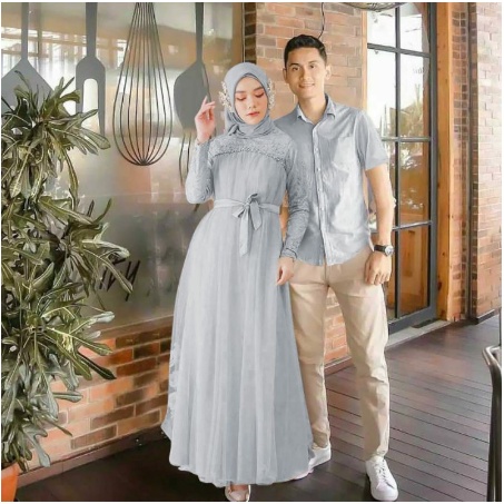 Gamis Couple Keluarga Terbaru 2022 Remaja Model gamis Pesta Kondangan elegan simple Bhn tulle