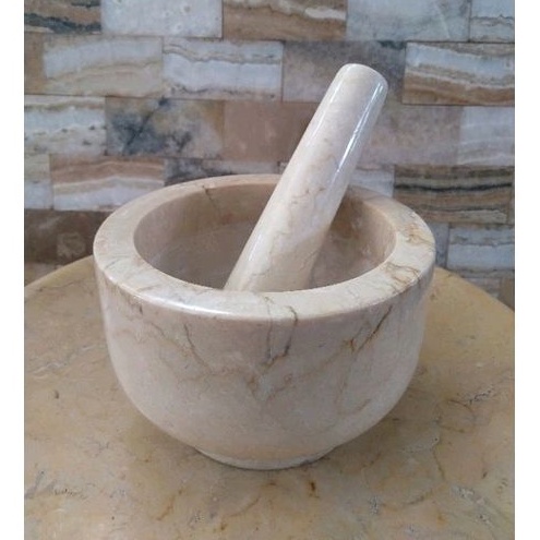 Lumpang Alu Marmer Uleg Ulekan Tumbukan Obat Lesung Mini Marmer Marble Mortar Pestle