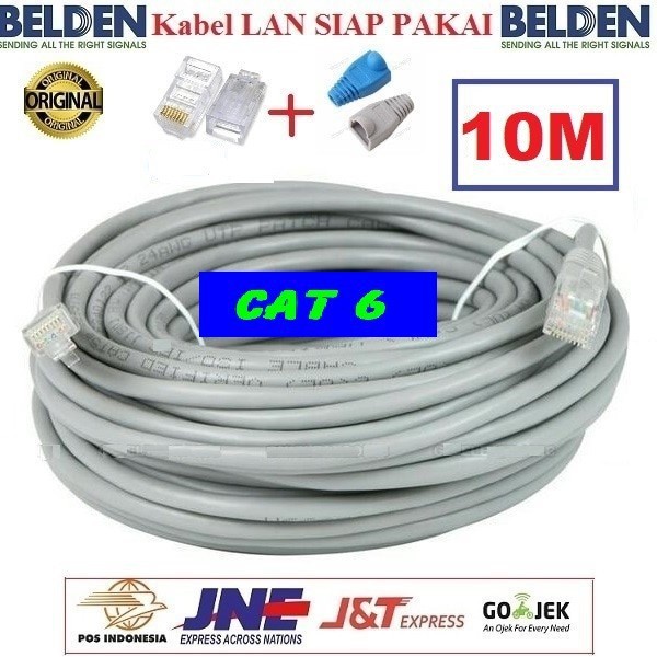 Kabel Lan Belden Cat 6 USA 10 meter Siap Pakai/10M / 10meter UTP