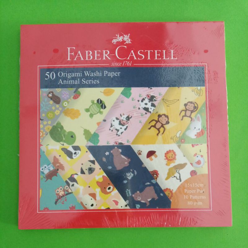 

Origami Washi Paper 15x15 Faber Castell Animal Series 50 lembar