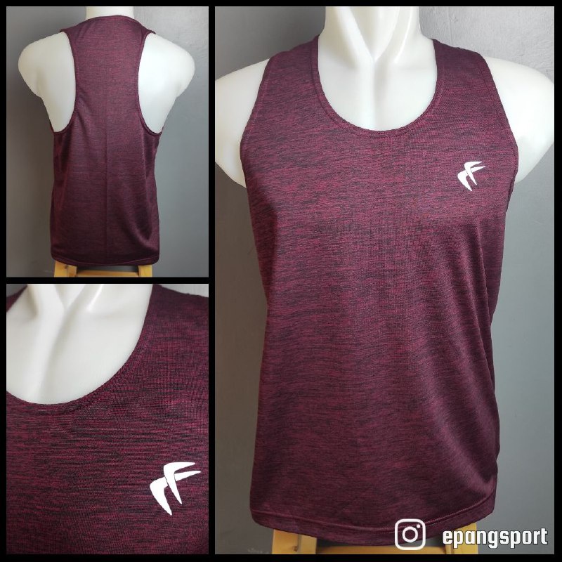 SINGLET COWOK E-EASY APPAREL BAHAN MISTY OLAHRAGA, LARI, GYM