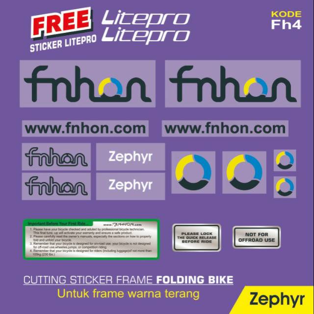 Sticker Sepeda Lipat Model Fnhon Storm - Fnhon Zephyr