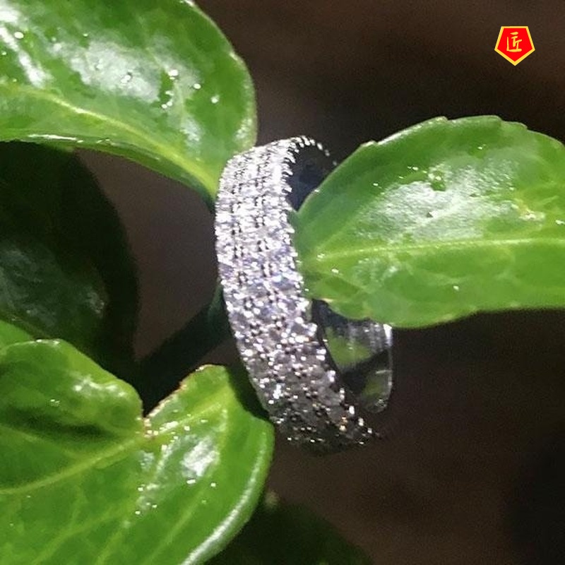 [Ready Stock]Three-Layer Full Diamond Ring Fashion Luxury